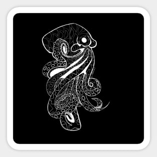 mister pulpo octopus in kawaii pattern in mexico totonac art ecopop Sticker